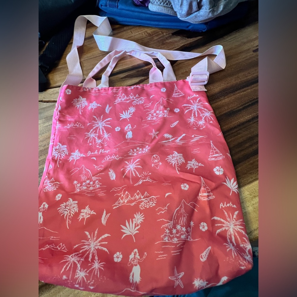 Pink Tropical Print Tote Bag